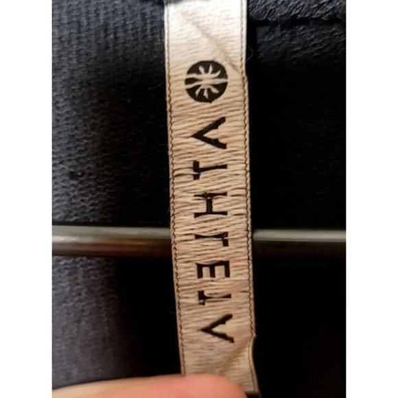 Athleta Nirvana Wrap Open Cardigan Small Black Athleisure Stretch Comfort Hooded - Picture 3 of 14